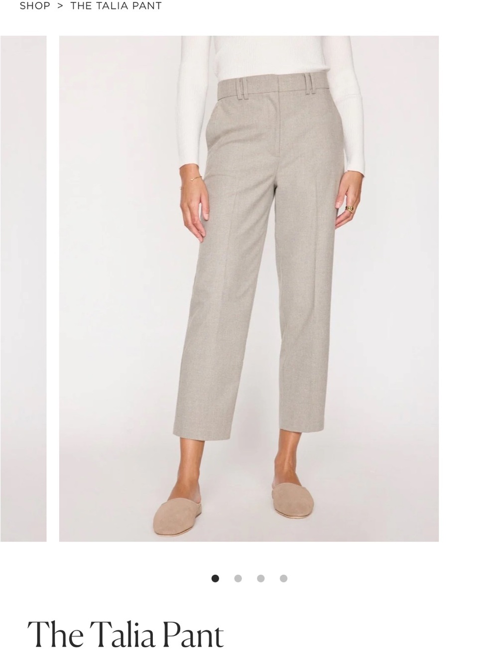 Brochu Walker Cropped Straight-Leg Pants in Light Taupe